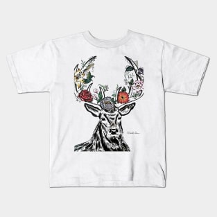 Deer with flowers Kids T-Shirt